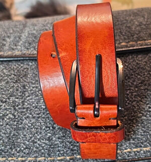 Massimo Dutti Brown Men’s Solid Buckle Leather Belt Size 38 35mm Spain
